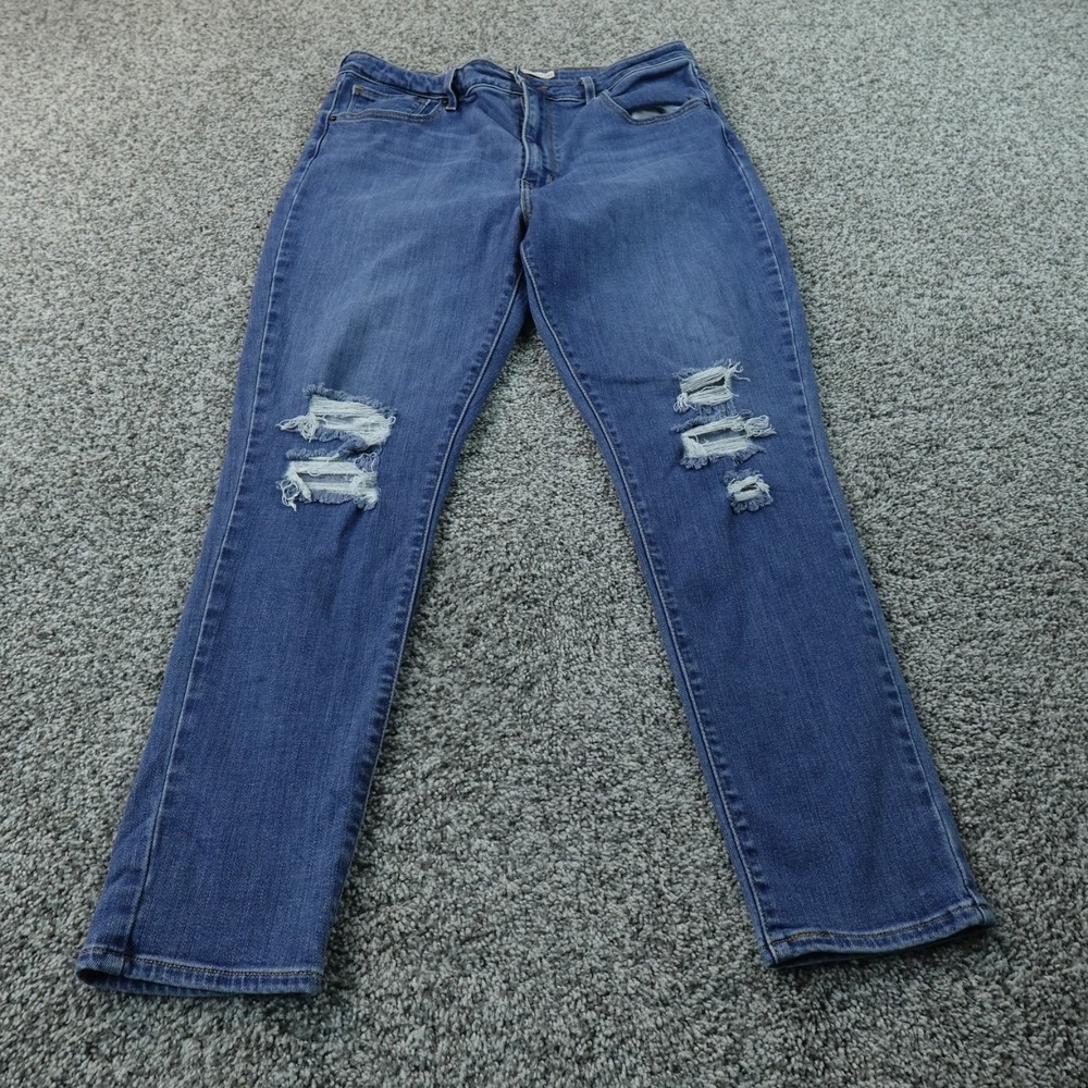 Levis Jeans Womens 32 Dark Blue Denim‎ Pants 721 High Rise Skinny Ankle Stretch